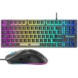 UK-Layout 80% Gaming-Tastatur und -Maus, kabelgebundene RGB-Tastatur mit mechanischem Gefühl + 6400 einstellbare DPI-Gaming-Maus, beleuchtete Tastenkappe, für PS4, PS5, Xbox, PC, Laptop, MAC (Blau)