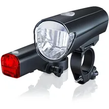 Aplic LED Fahrradlampen Set mit Front & Rücklicht StVZO zugelassen / Energiesparend / 30 Lux