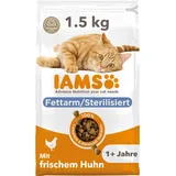 Iams Sterilised Futter für ausgewachsene Katzen nach der Kastration mit Huhn 1,5 kg