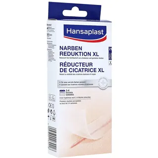 Hansaplast Narben Reduktion (21 Stück je 3 cm x 14,6 cm), Narbenpflaster zur Reduktion der Sichtbarkeit von Narben, macht Narben dauerhaft flacher, heller und weicher