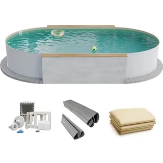 fresh-pool Profi Stahlwandpool Set oval 525 x 320 x 120 cm