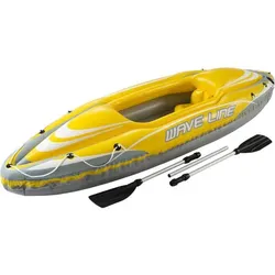 BESTWAY Badeartikel Kajak-Set Wave Line incl., Gelb/Grau, ONE SIZE