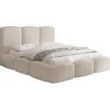 WFL GROUP Polsterbett, Beige, Holz, 140x200 cm, Schlafzimmer, Betten, Polsterbetten