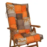 Polster für Gartenstuhl Hochlehner Auflage Sylva Gr. 120 x 50 cm Uniko - Orange