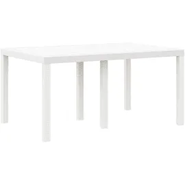 vidaXL Garten Essgruppe 5 pcs Weiß Polt Rattan