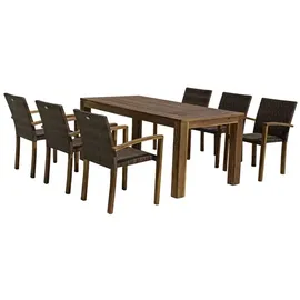 Garden Pleasure Topeka Gartentisch 180 x 90 x 77 cm braun