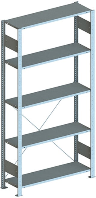 Meta Steckregal Anbauregal S3 CLIP 80 GR 2000 x 1000 x 300 mm verzinkt + 5 Böden