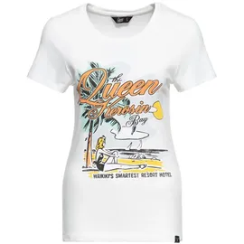 Queenkerosin Print-Shirt Queens Bay (1-tlg) mit vintage Front Print weiß XL