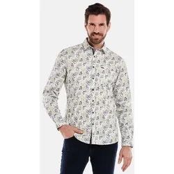 engbers Herren Langarm-Hemd gemustert grün slim fit Kent-Kragen - M