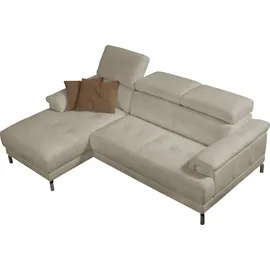 Egoitaliano Eckcouch Polyester mit Recamiere 3-Sitzer Grau
