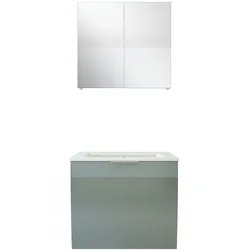 AcquaVapore Badmöbel Set Gently 1 V1 Weiß/Grau MDF Waschtisch 60cm  NEIN ohne LED-Beleuchtung