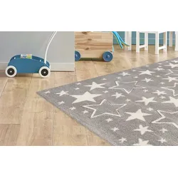 Kinderteppich »Amigo 529«, rechteckig, 15 mm Höhe, Sterne im Konturenschnitt, 61214304-2 silberfarben 15 mm