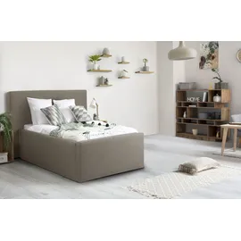 Home Affaire Polsterbett HOME AFFAIRE "Dalina", beige, B:141cm H:124cm L:227cm, Struktur (100% Polyester), Betten, Polsterbett, geradliniges Kopfteil, in 5 Breiten, auch in 220cm Länge