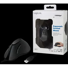Logilink Ergonomische Vertikale Maus schwarz (ID0158)