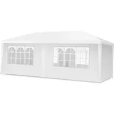 Costway Gartenpavillon 3 x 6 m inkl. 4 Seitenteile Weiß