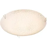 ETC Shop Wandleuchte Deckenleuchte Wandlampe Rundleuchte Wohnzimmerlampe, Design weiß, Glasgehäuse Rund, 1x Led 8watt 500 Lumen warmweiß, Dxh 20x6 cm