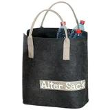 Gilde Filzkorb 'Alter Sack', grau-beige, 25 x 40 x 45 cm