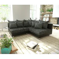 DeLife Ecksofa Clovis Schwarz Ottomane Rechts Modulsofa erweiterbar, Design Ecksofas, Couch Loft, Modulsofa, modular