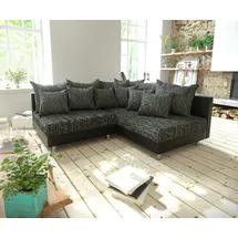 DeLife Ecksofa Clovis Schwarz Ottomane Rechts Modulsofa erweiterbar, Design Ecksofas, Couch Loft, Modulsofa, modular