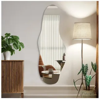 Boromal Spiegel groß Wandspiegel asymmetrisch für Wohnzimmer Schlafzimmer Flur (Design Ganzkörperspiegel Flurspiegel, Rahmenlos, 165x60cm), 5mm Kupfer- und bleifreier Spiegel mit Splitterschutzfolie silberfarben Asymmetrisch TYPB | 60 cm x 165 cm x 0.5 cm