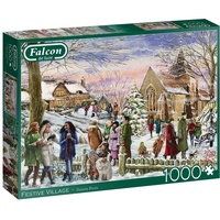 JUMBO Spiele Jumbo Falcon - Festive Village 1000 Teile Puzzlespiel, Mehrfarbig, Einheitsgröße