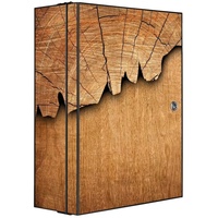 banjado Medizinschrank Stahl Holz (abschließbar, 3 große und 2 kleine Fächer) 35 x 46 x 15cm schwarz