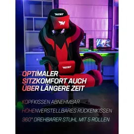 muwo "MystiX" E-Sports Gamingstuhl, grau-Größe:Einheitsgröße