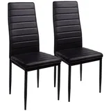 Trisens Esszimmerstuhl Gabi (2, St), Küchenstuhl mit abgestepptem Bezug in Lederoptik mit Metallbeinen schwarz