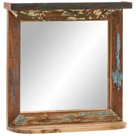 Woodkings Woodkings® Bad Spiegel Sumana Rahmen Holz braun Badspiegel mit Ablage Wandspiegel Badmöbel Badezimmermöbel Massivholz