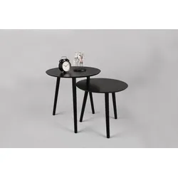 Beistelltisch MIRRORS AND MORE "Vilana", schwarz (schwarz, schwarz, schwarz), B:50cm H:50cm T:50cm, Tische, schlichte Farbgebung