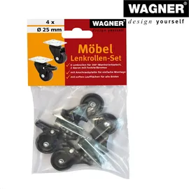 Wagner System WAGNER Design - 3C - - 25 mm, 2 mit Bremse, schwarz, Softlauffläche, Durchmesser Ø 02222704