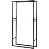 [en.casa] Kaminholzregal Kasan verstellbare Höhe und Breite H100-150xB40-65xT25cm