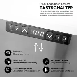 bümö Schreibtisch elektrisch Buche / Silber