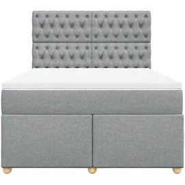 vidaXL Boxspringbett 140 x 200 cm Hellgrau