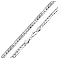 Materia Silberkette Herren Silber Panzerkette massiv breit 6mm K48, 925 Sterling Silber, rhodiniert silberfarben 70 cm