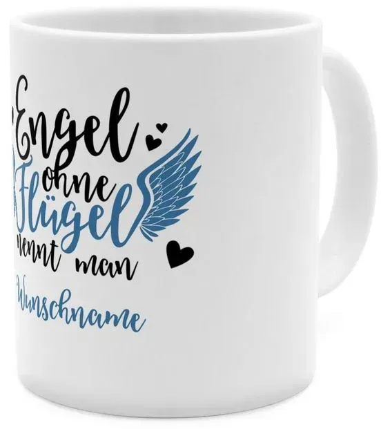 Engel - Personalisierter Kaffeebecher (Farbe: Weiss)