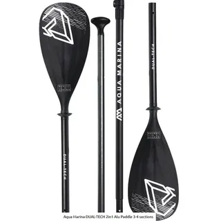 Aqua Marina DUAL-TECH Aluminium 3-teiliges SUP-Paddel 4-teiliges Kajak-Paddel Schwarz/Weiß