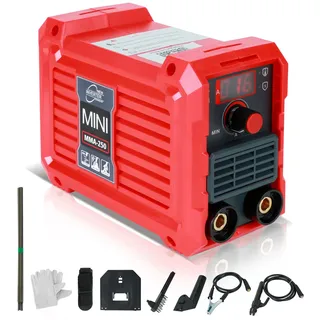 ARC Inverter Schweissgerät, MMA Elektroden Schweißgerät, 20 Bis 200A Fülldraht Schweißgerät, Schutzgasschweißgerät, Digitalanzeige, Kompakt & Leicht, 14-Teilig, mit Draht, 210x105x165mm
