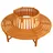 Sedex Baumbank 208 x 91 x 208 cm Beige/Braun
