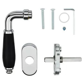 SOTech Fenstergriff MATTEO Chrom poliert, Griff schwarz matt, mit Befestigungsmaterial