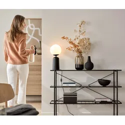 Tchibo - Konsole - 120x39,5x85cm - schwarz - Stahl / Glas / Glas
