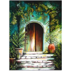 Wandbild ARTLAND "Mediterranes Gartenparadies", grün (farbe bild(er): grün), B:45cm H:60cm, Bilder, als Alubild, Outdoorbild, Leinwandbild, Poster, Wandaufkleber