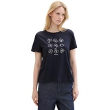 TOM TAILOR Damen T-Shirt CREW NECK PRINT Regular Fit Blau 10668 M