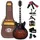 Pyle Audio Pyle Jazz E‐Gitarre Semi‐Hollow – 6‐Saitige Vintage‐Style Gitarre mit Cutaway & Zubehörpaket – Jazz‐Sound für kreative Einsteiger & Blues‐Fans, Sunburst Look, P90 Pickups