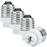 Intirilife E27 auf G9 Lampensockel Adapter in WEISS – 4x Lampenadapter zum Umformatieren von E27 auf G9
