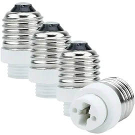 Intirilife E27 auf G9 Lampensockel Adapter in WEISS – 4x Lampenadapter zum Umformatieren von E27 auf G9