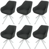 Mendler Esszimmerstuhl HWC-K27 Stoff dunkelgrau 6er Set
