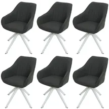 Mendler Esszimmerstuhl HWC-K27 Stoff dunkelgrau 6er Set