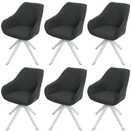 Mendler Esszimmerstuhl HWC-K27 Stoff dunkelgrau 6er Set