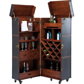 Kare Barschrank 61 x 154 x 61 cm Braun/Schwarz